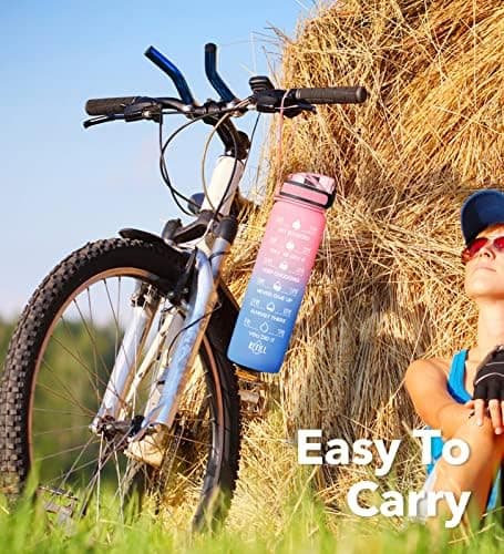 HydroPal Trinkflasche 1L für Sport und Fitness - BPA-Frei, Strohhal, Outdoor und Büroideal - Leicht, Stoßfest, Wiederver