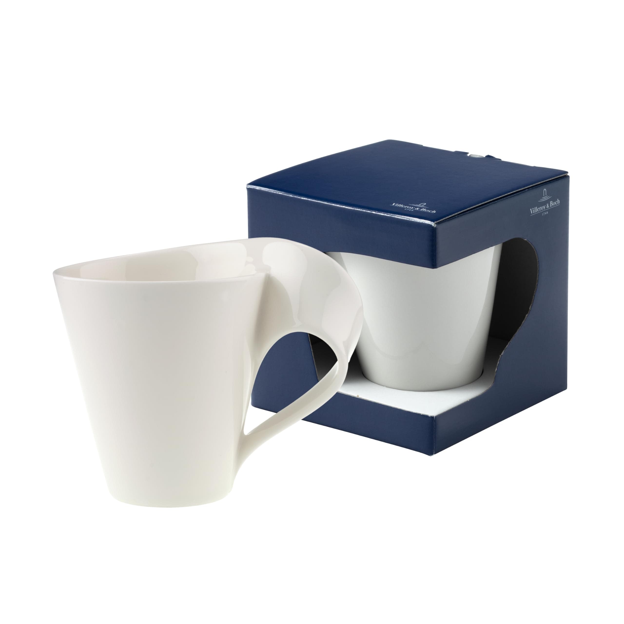 Villeroy & Boch Newwave Caffè Geschirr - Weiß, Premium Porzellan, Spülmaschinenfest, Mikrowellensicher, 300 ML Heißgeträ