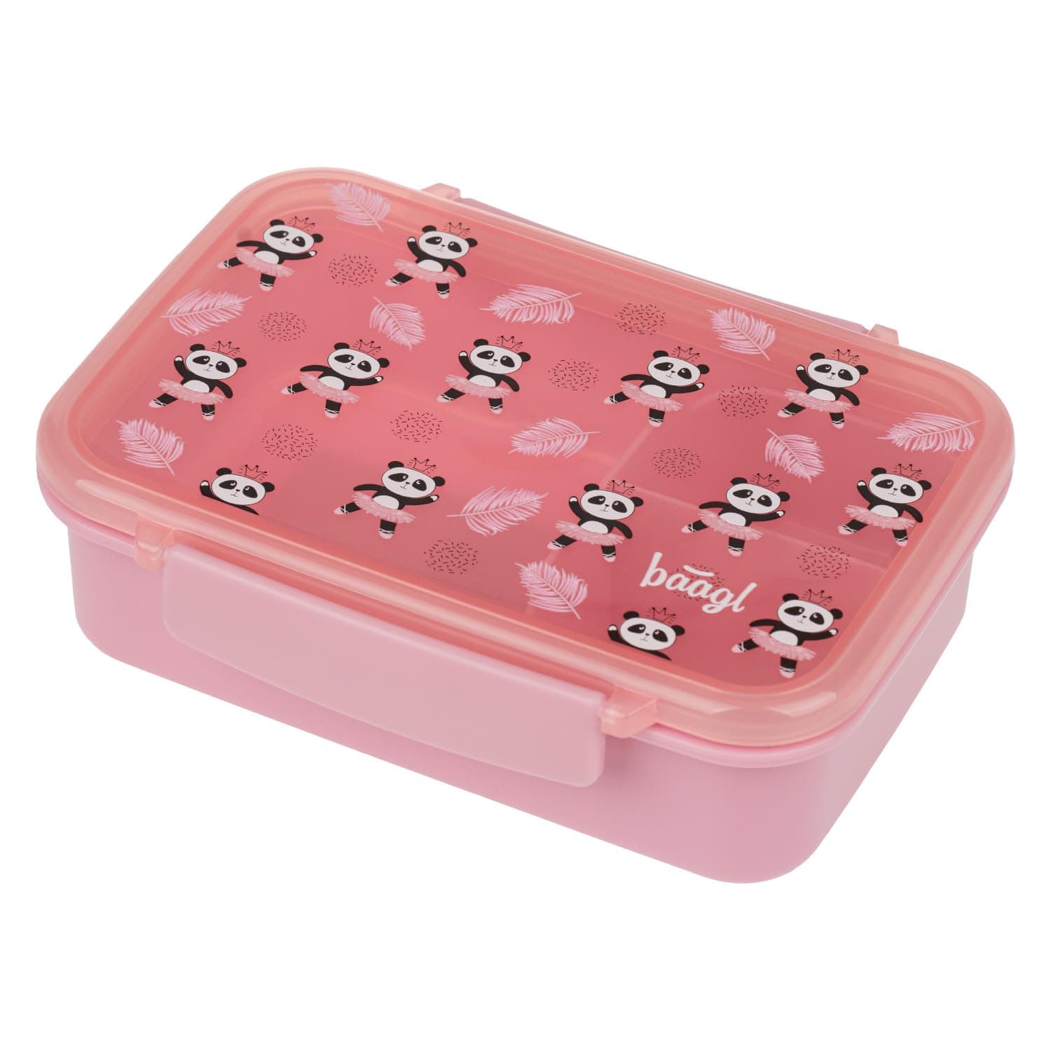 Baagl Brotdose Kinder für Schule – Snackdose mit Fächern (Panda)  
Baagl Brotdose für Mädchen – Lunchbox mit Trennfächer