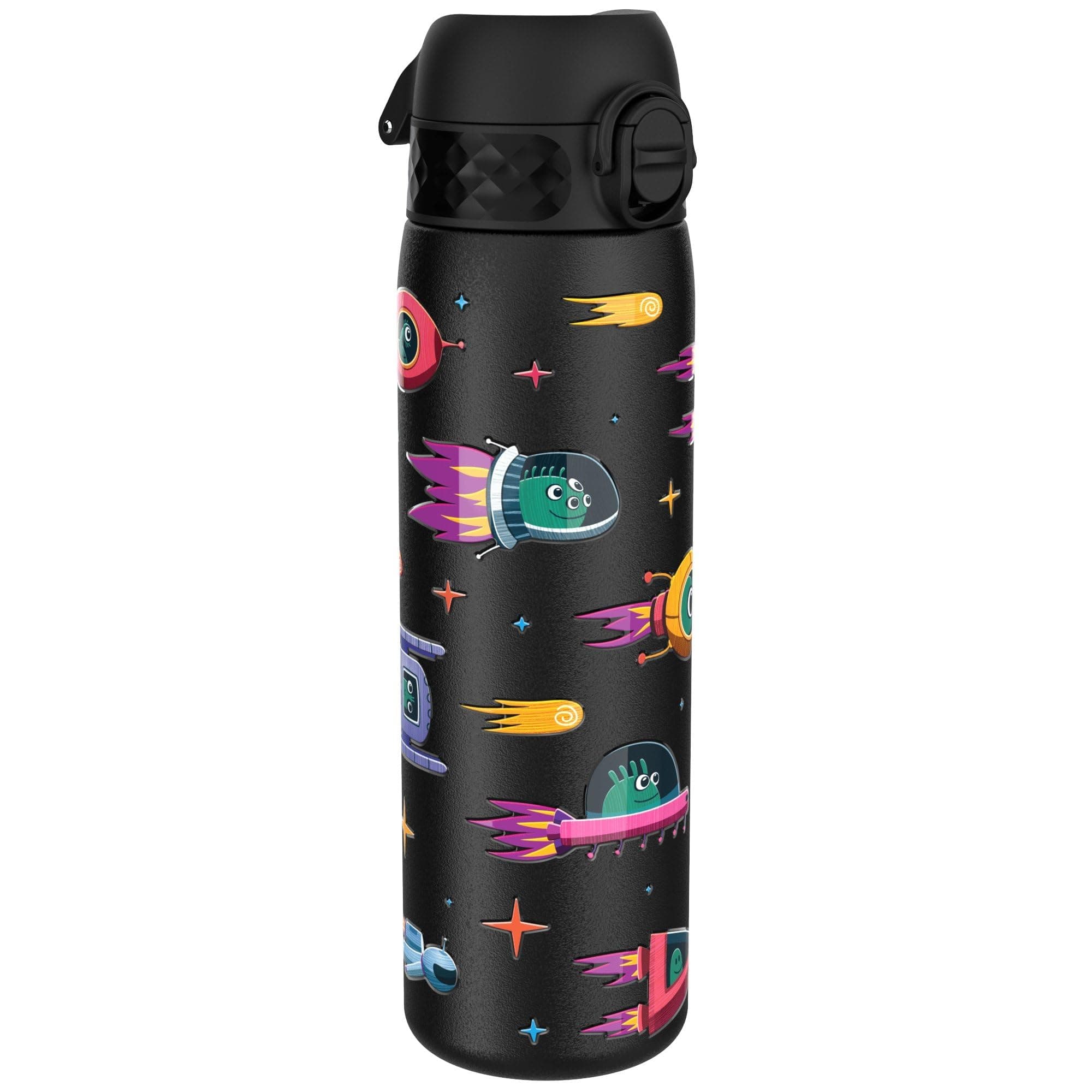 ion8 Leicht Stahl-Trinkflasche, 600 ml, Auslaufsicher, EineHandöffnung, Verriegelungsfunktion, Spülmaschinenfest, Klappd