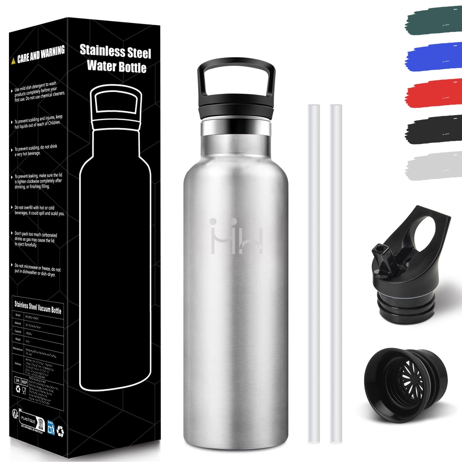 HoneyHolly Edelstahl Trinkflasche 500ML Kinder BPA-Frei Isoliert Thermoflasche