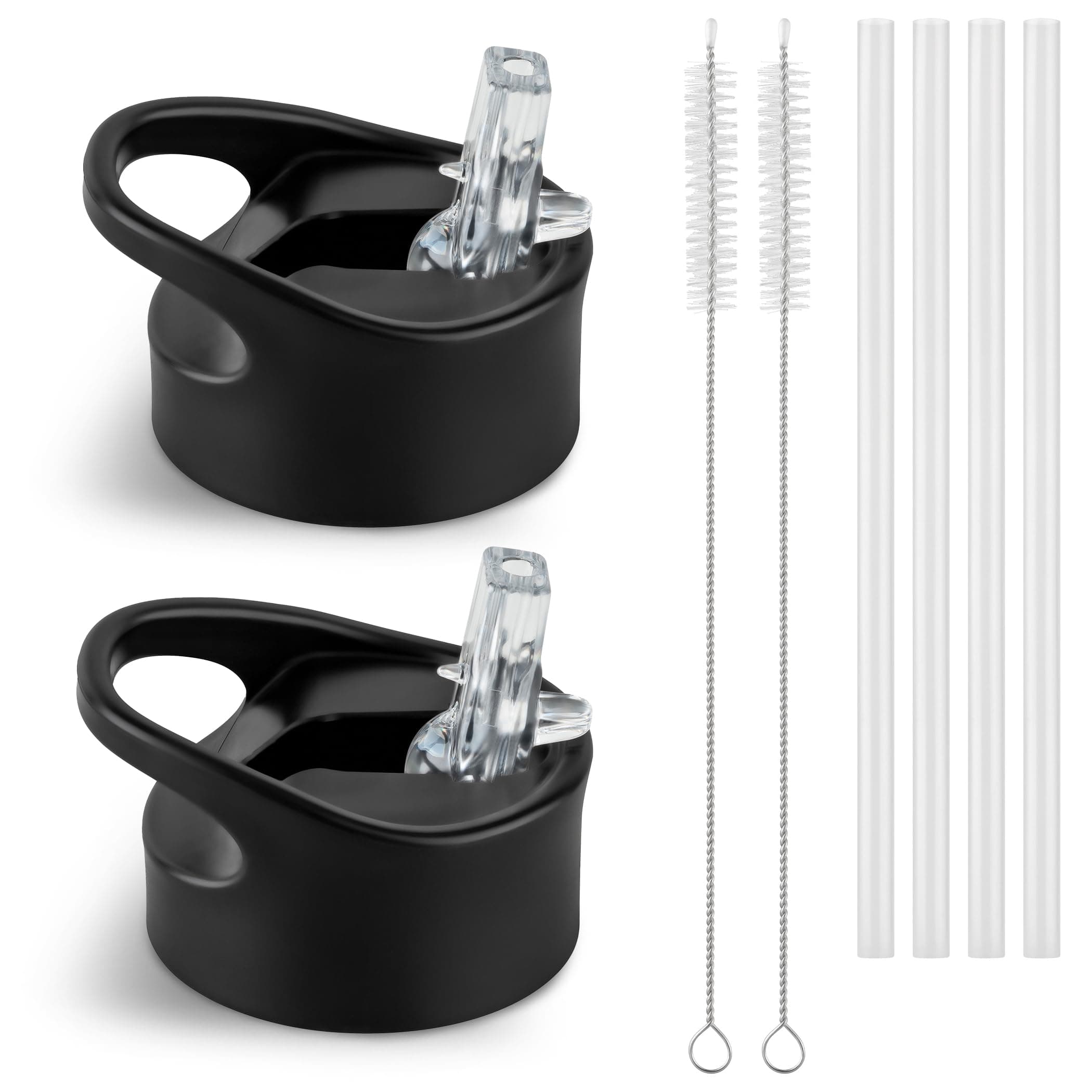 Vinsun Ersatz-Deckel Set für Edelstahl Trinkflaschen - Strohhalme passend 500ml/750ml/1000ml - auslaufsicher Reinigungsb