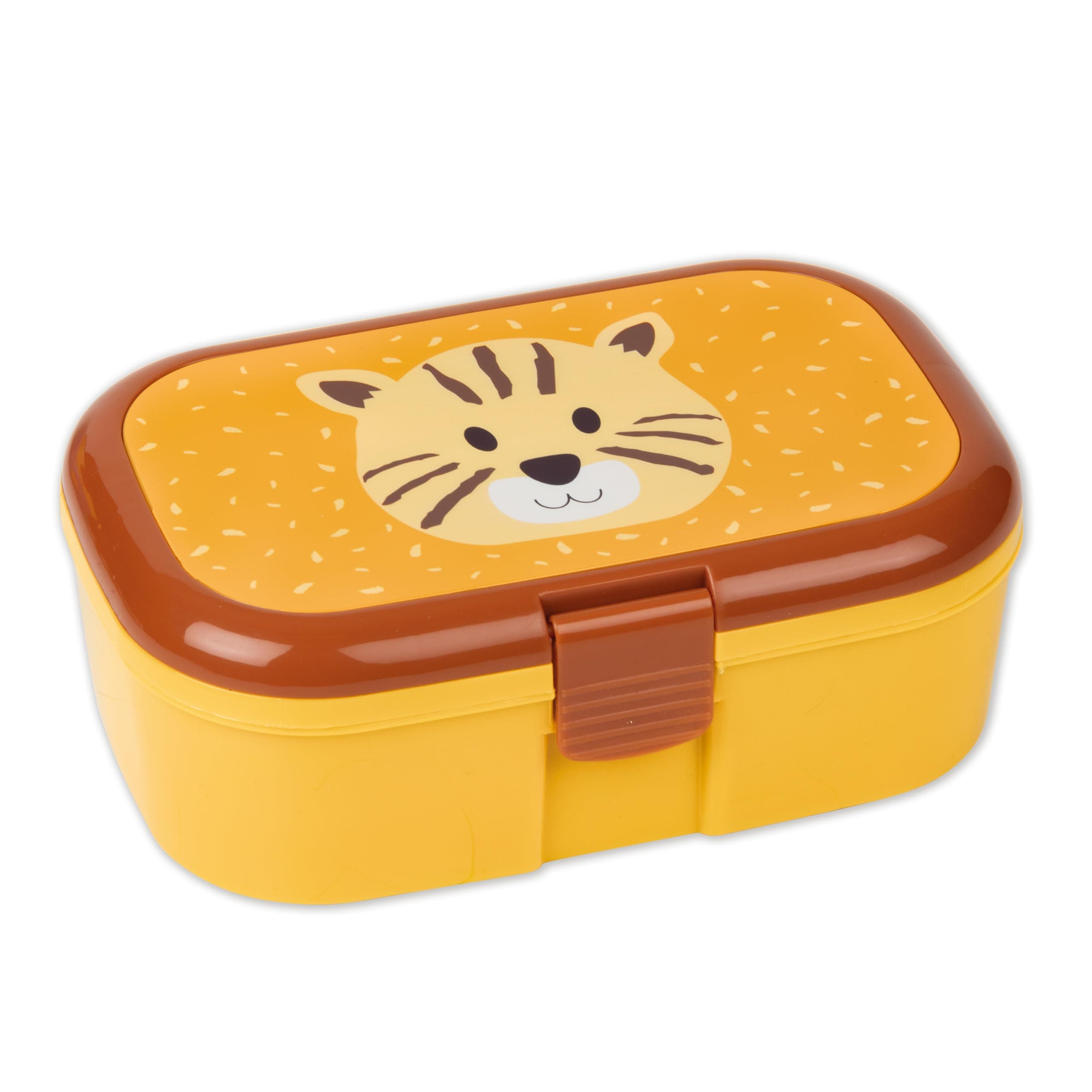 Lutz Mauder Brotdose Kinder Tiger Lunchbox | Kinder Snackbox & Vesperbox für Kindergarten, Schule & KITA | Mit Fächern |