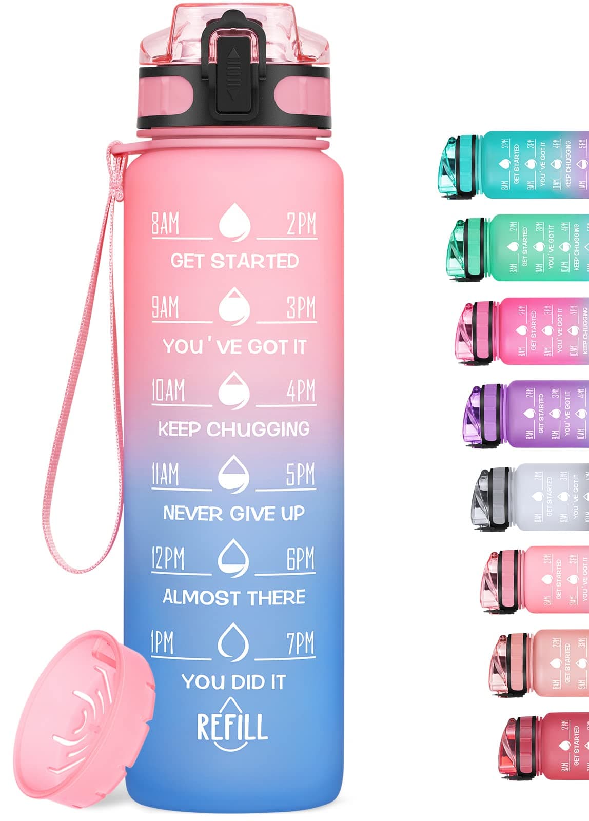 HydroPal Trinkflasche 1L für Sport und Fitness - BPA-Frei, Strohhal, Outdoor und Büroideal - Leicht, Stoßfest, Wiederver