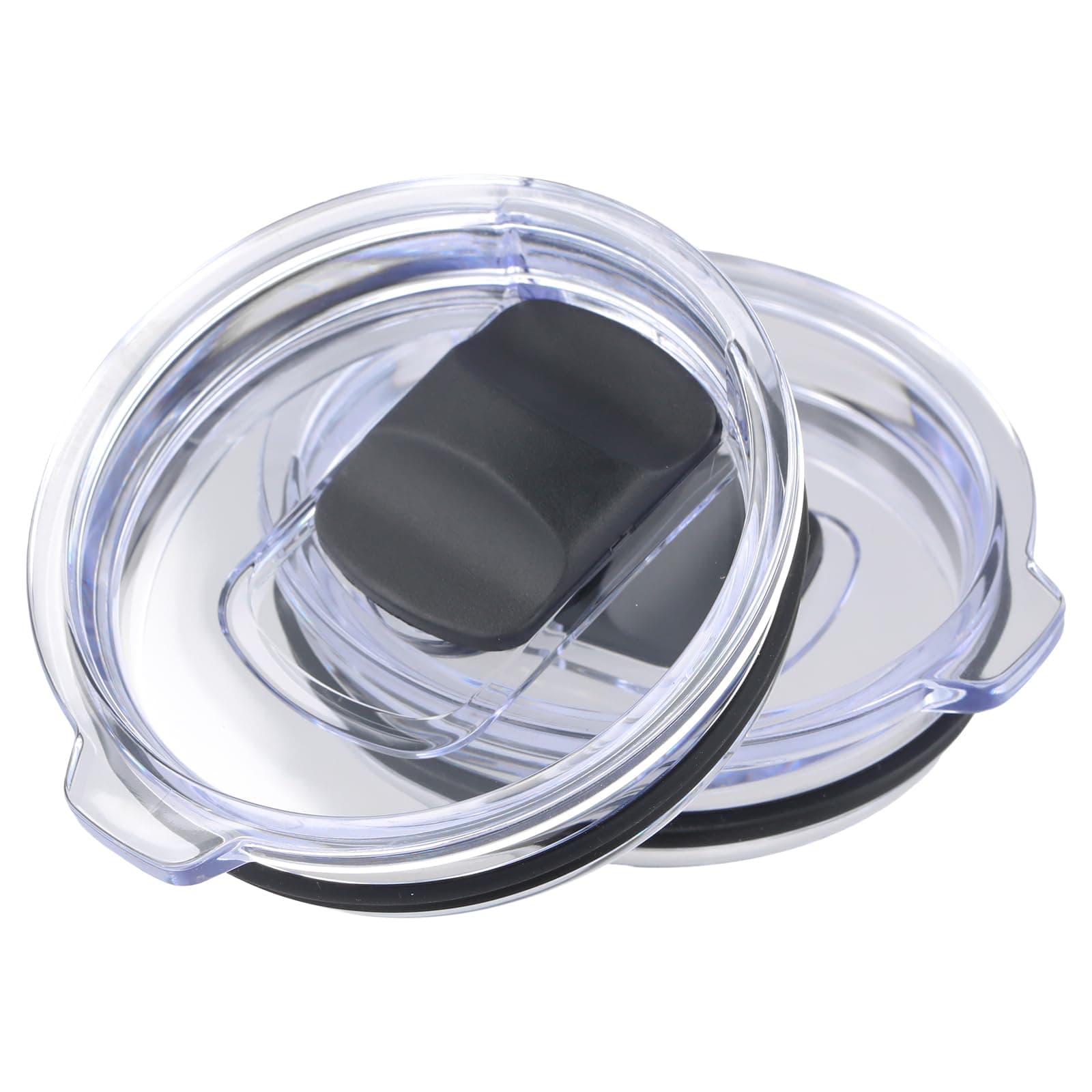Dokeno transparente Ersatzdeckel für Becher (2 Stück 850 ML, Reiseversandsafe, Magneßschaltlatch, Schwarz) (B)  
Dokeno