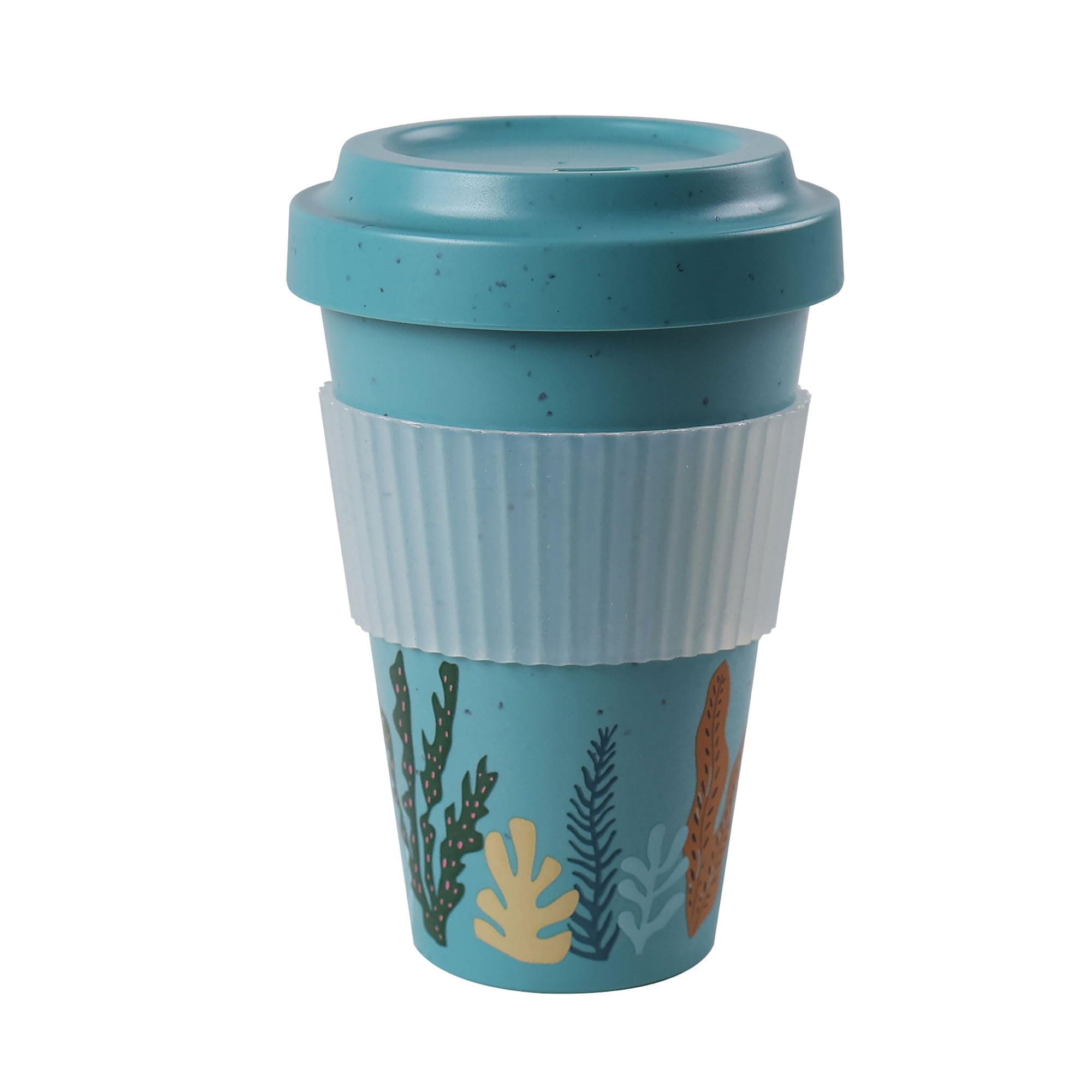 AWAVE klimaneutraler Mehrweg Kaffeebecher to-go, 400 ml, türkis, aus recycelten PET-Flaschen