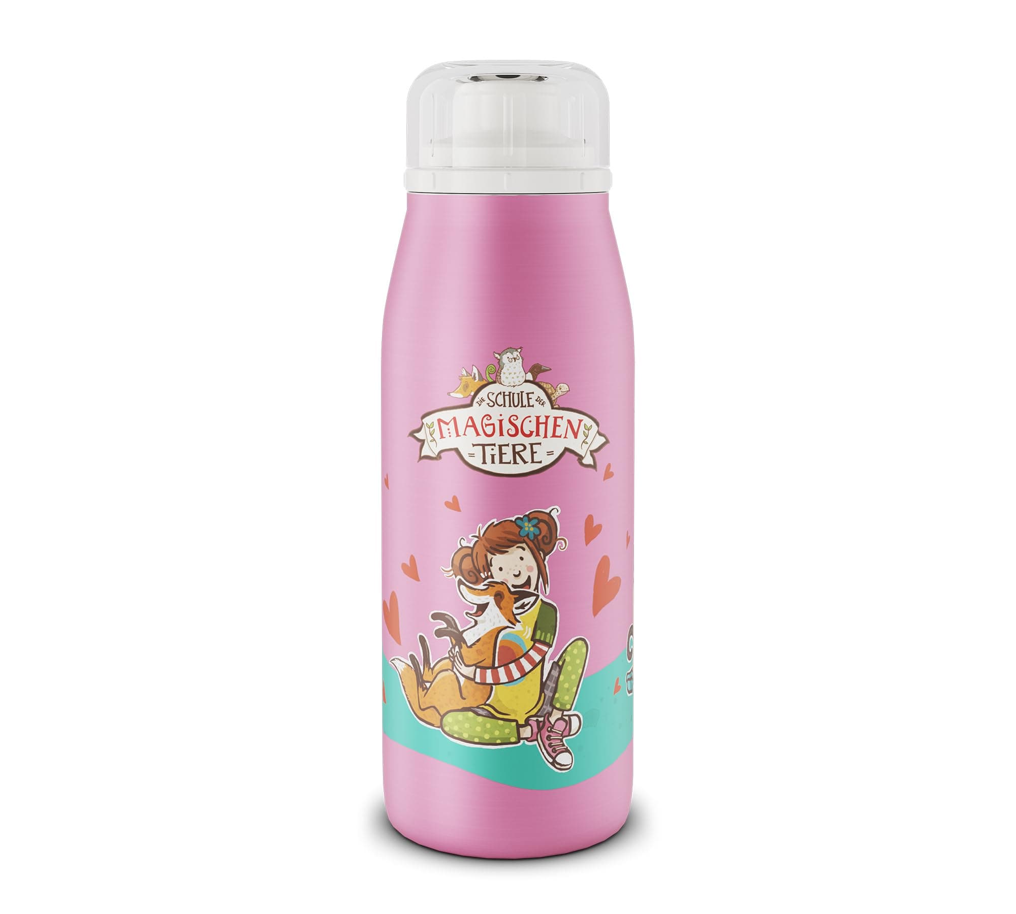 ALFI Kids ISO BOTTLE 350ml - Idas Schule der Magischen Tiere - Isoliertrinkflasche Kinder Edelstahl - hält 12 Stunden he