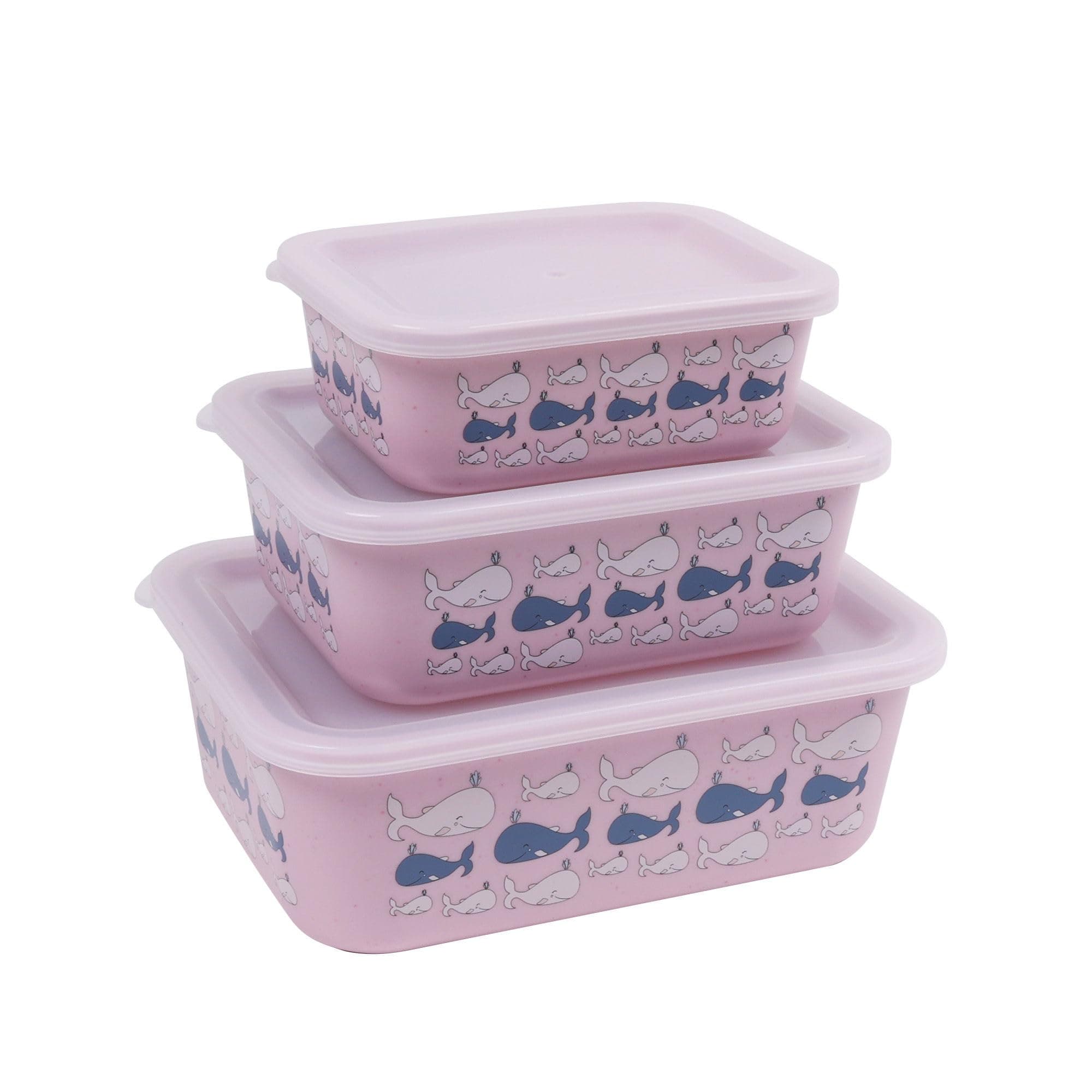 AWAVE Aufbewahrungsdosen-Set für klimaneutrale Nachhaltigkeit, 3-teiliges Set, rosé, 400 ml, 730 ml, 1.300 ml, aus recyc