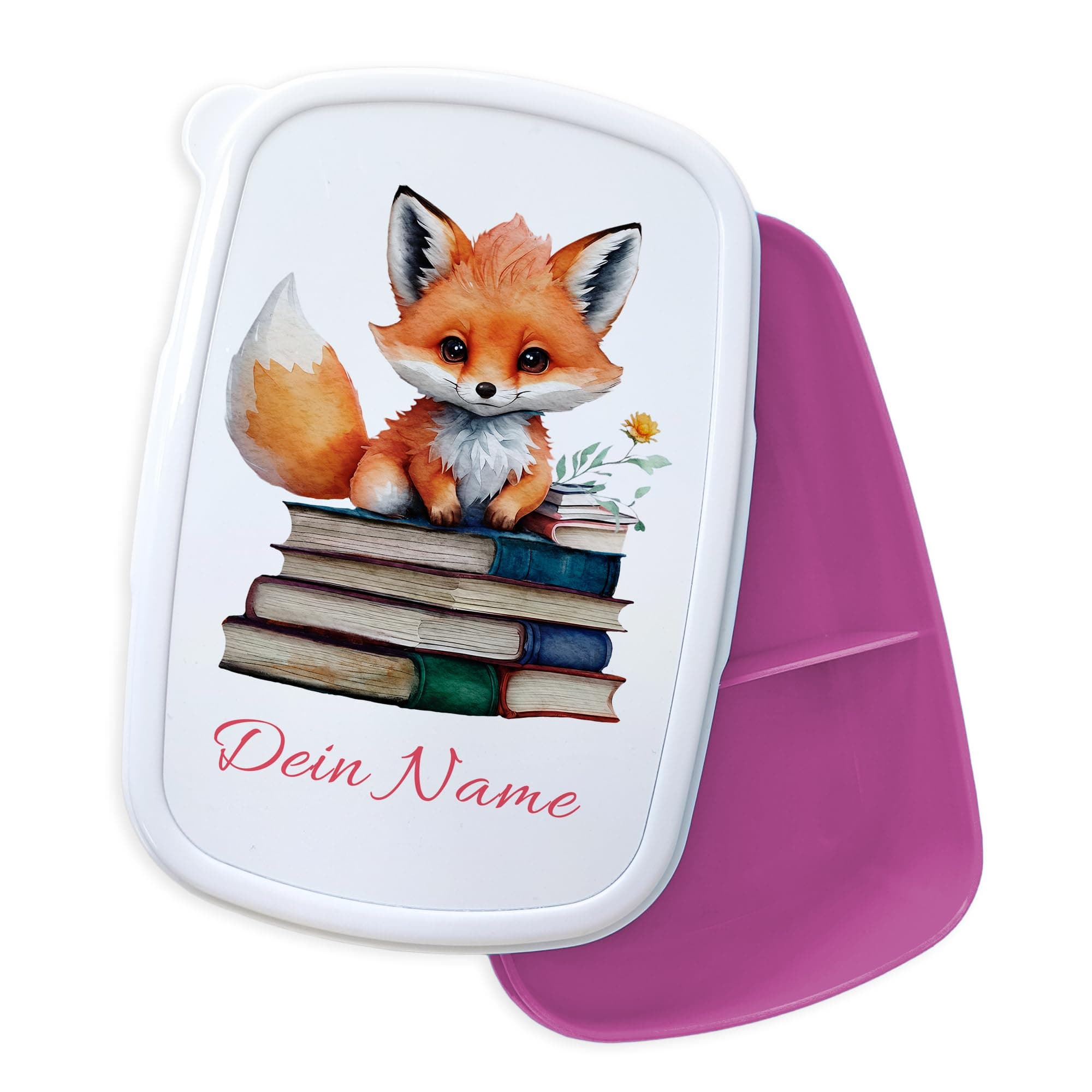 GRAZDesign Personalisierte Brotdose Fuchs mit Namen - Geschenk zur Einschulung für Kinder Kindergarten und Schule